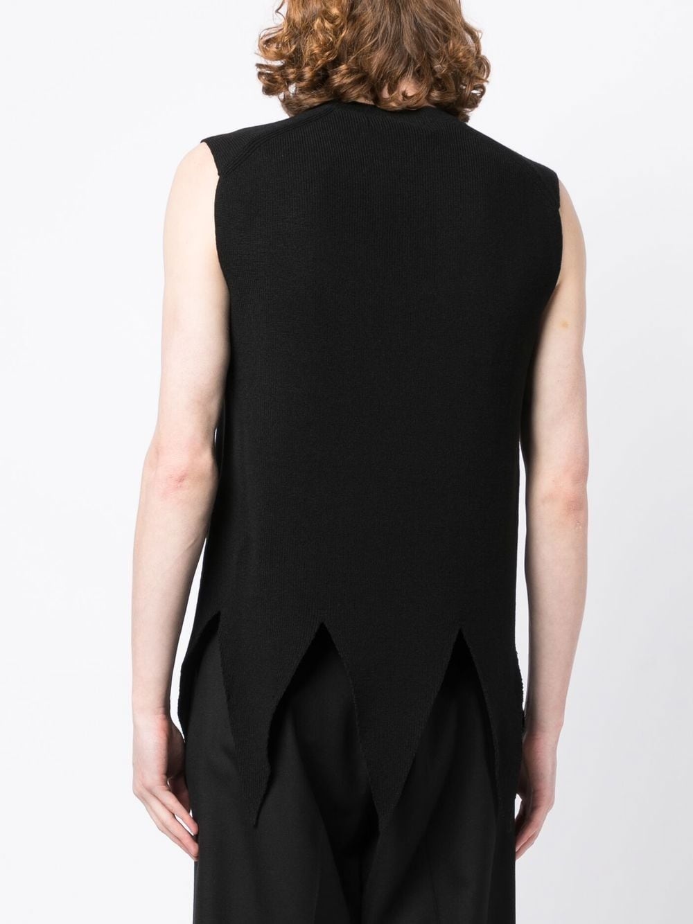 asymmetric-hem knitted top - 4