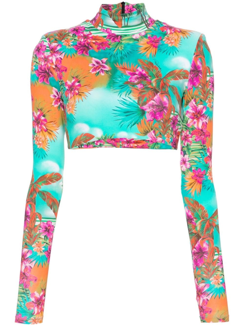 Hawaii-print crop top - 1