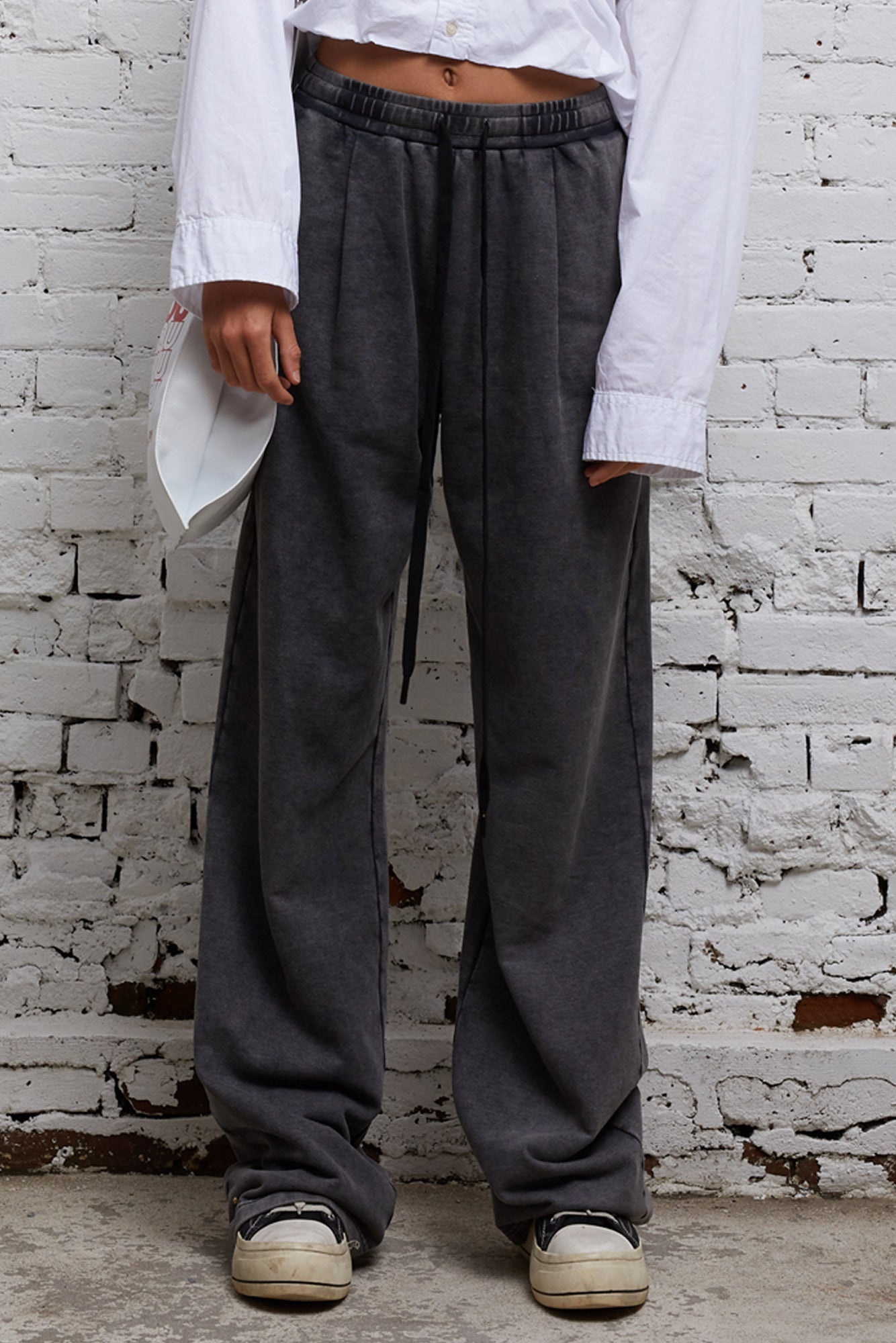 PLEATED WIDE LEG PANT - ACID BLACK | R13 - 2