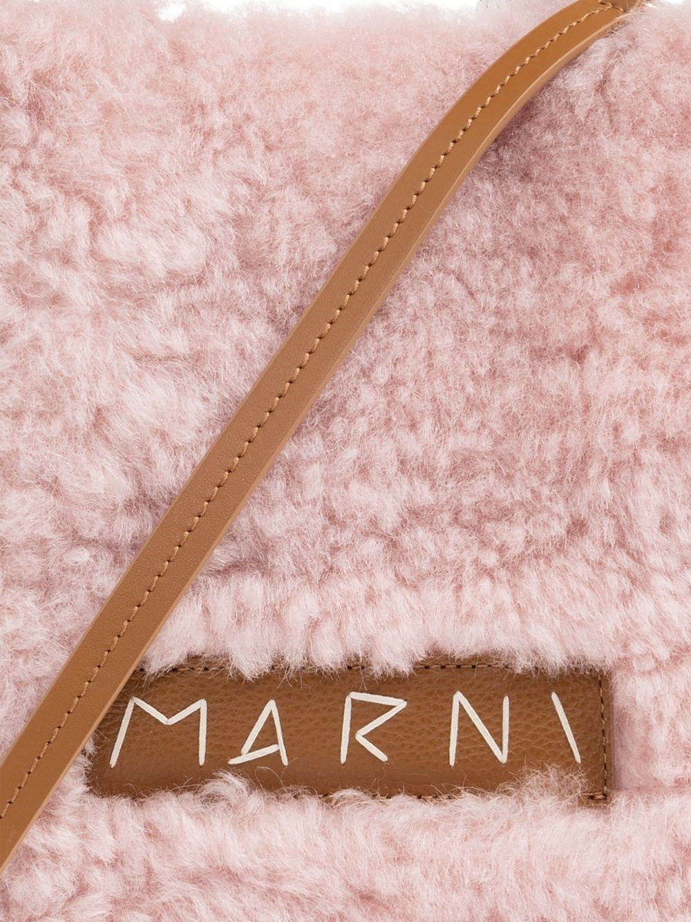 Shearling and leather tote bag - 4