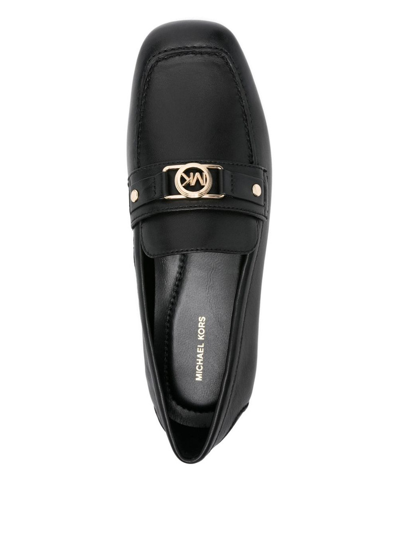 leather logo-plaque loafers 4