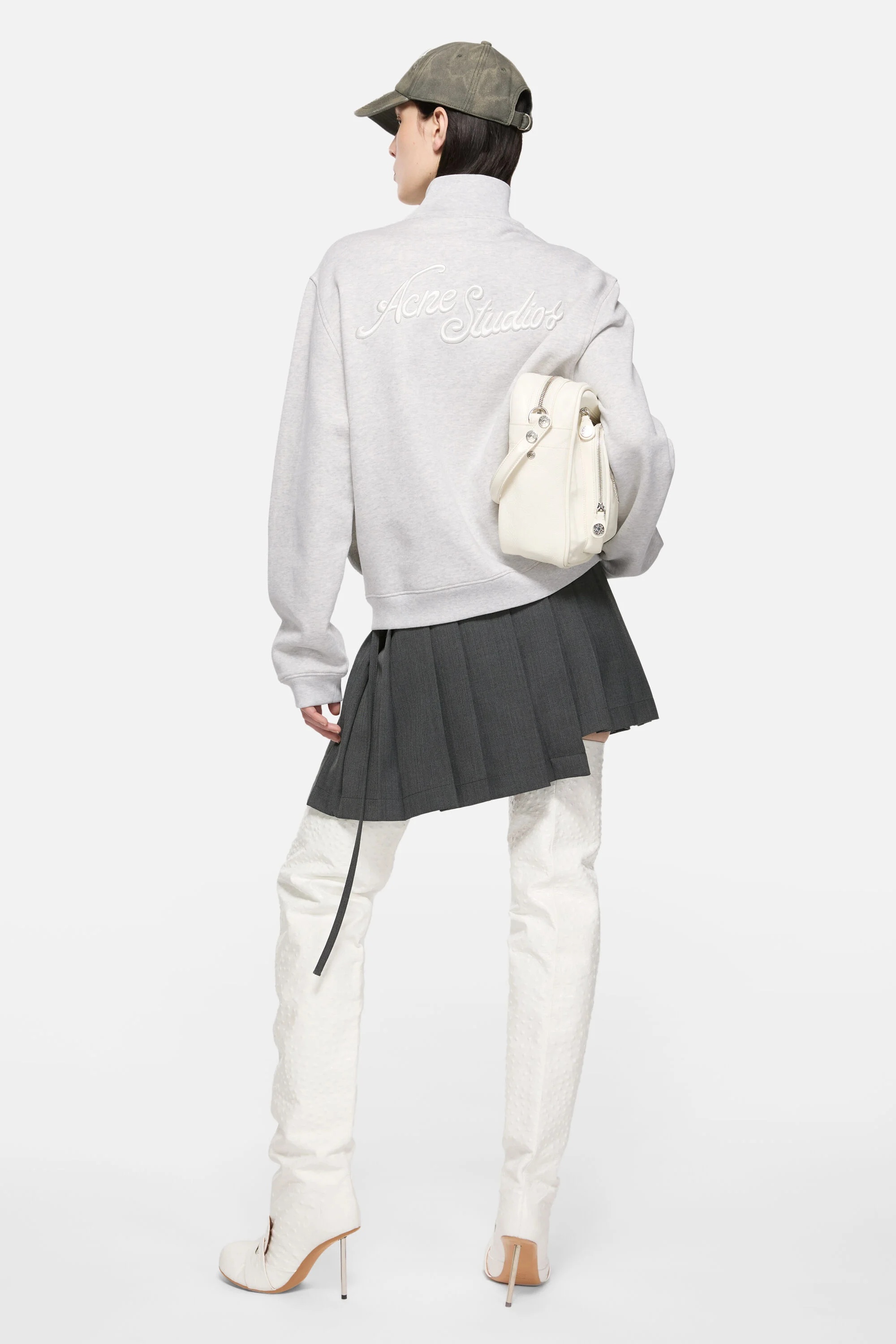 Zip-up sweatshirt - Pale Grey Melange - 4