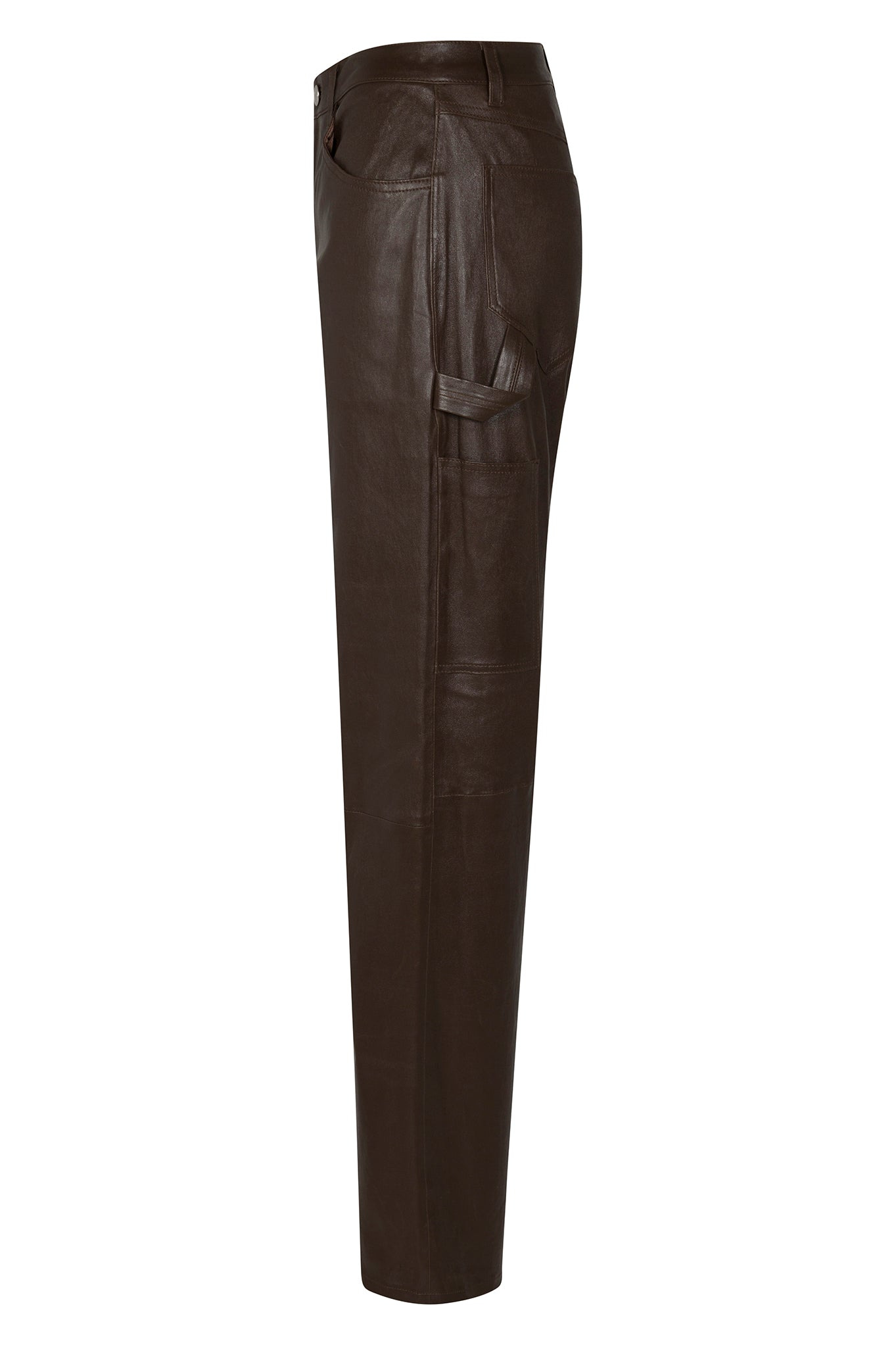 AMERICANO LEATHER CARPENTER PANTS - 5