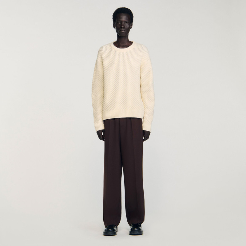 HONEYCOMB STITCH WOOL SWEATER 3