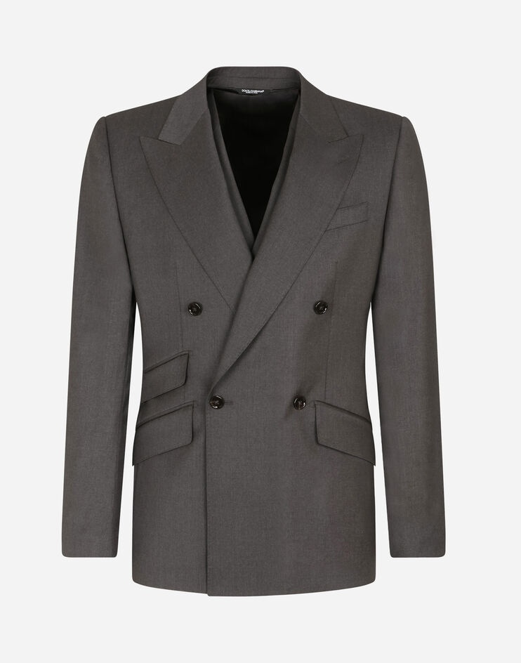 Double-breasted three-piece wool Sicilia-fit suit - 3