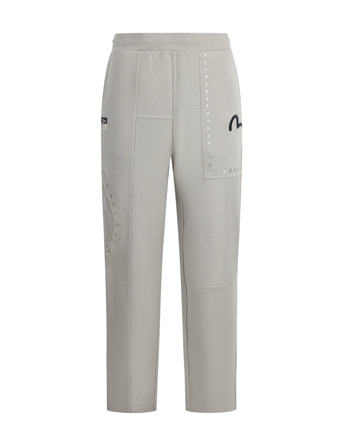 Kamon Appliqué and Fabric Blocking Fashion Fit Sweatpants - 11