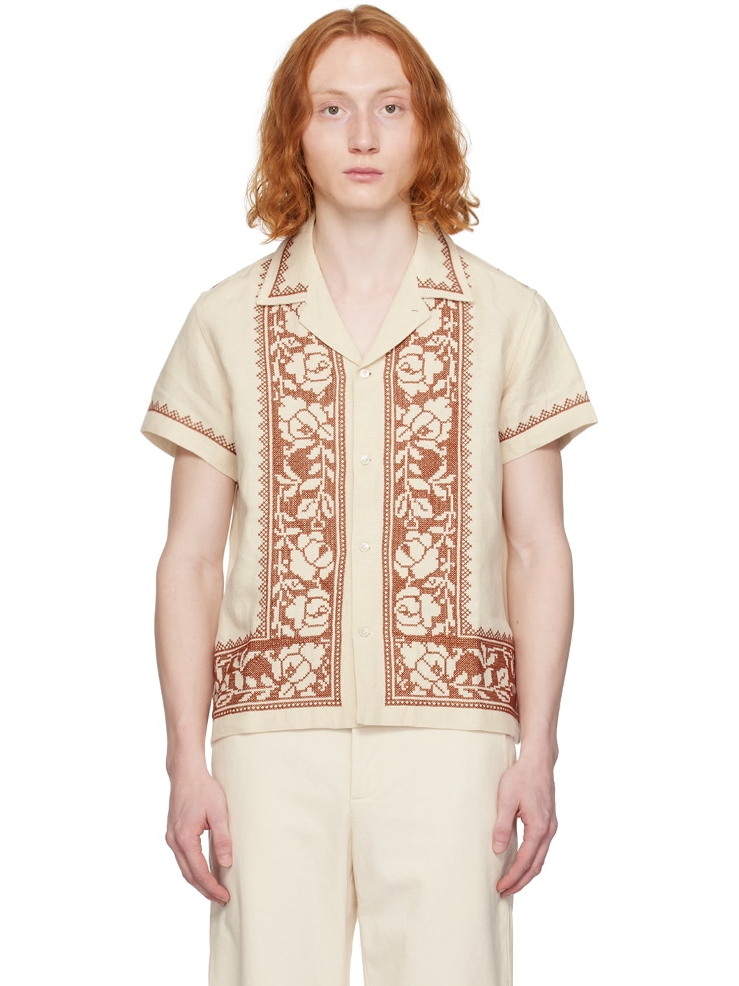 Beige Rose Garland Shirt - 1