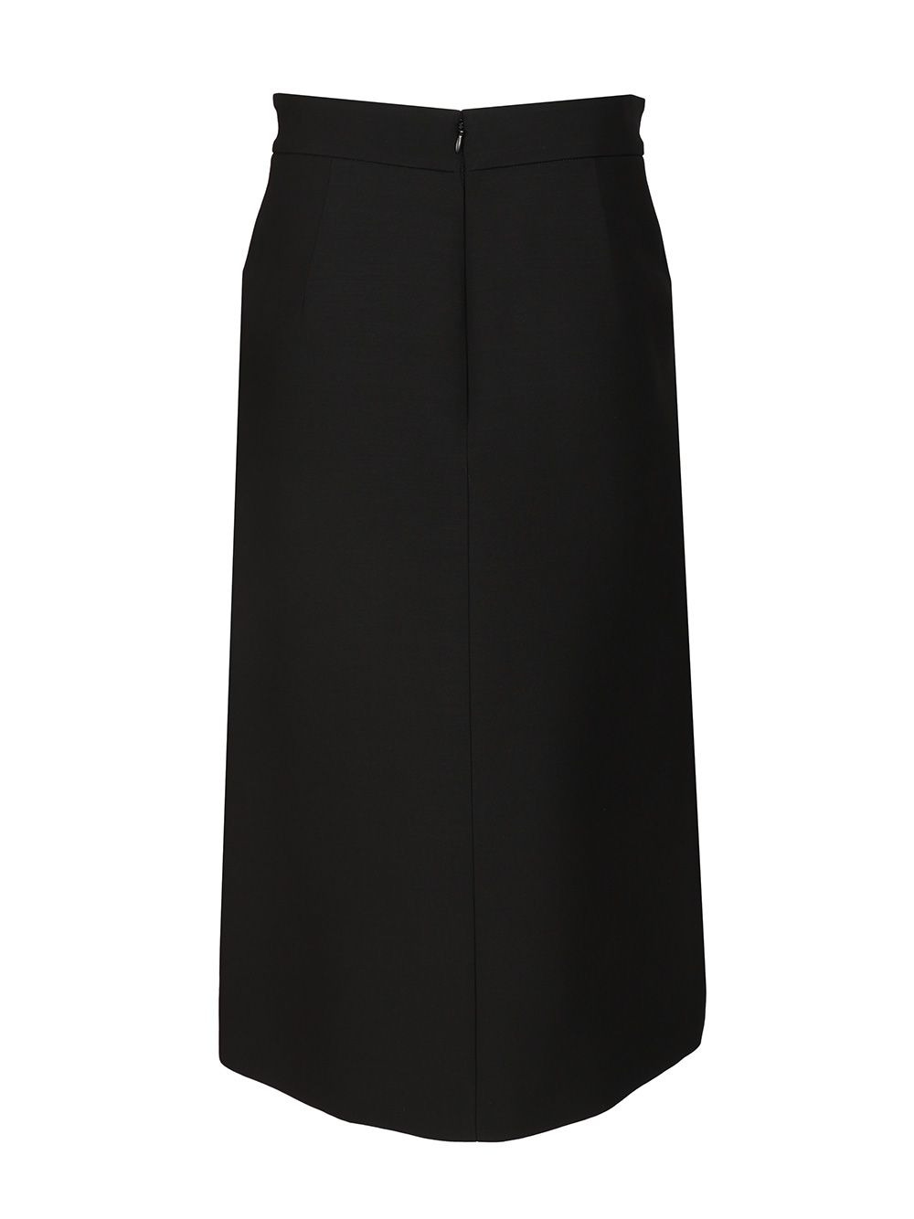 Skirt - With Leather Details | Solid | Crepe Couture Skirts Black - 2