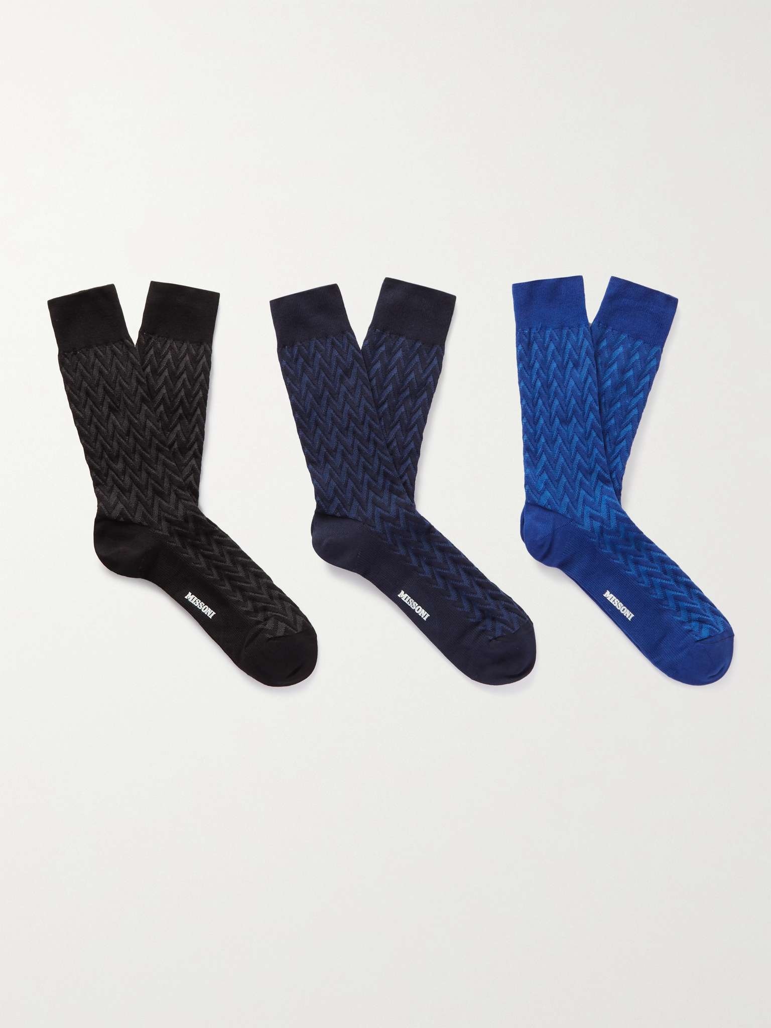 Three-Pack Cotton-Blend Socks - 3