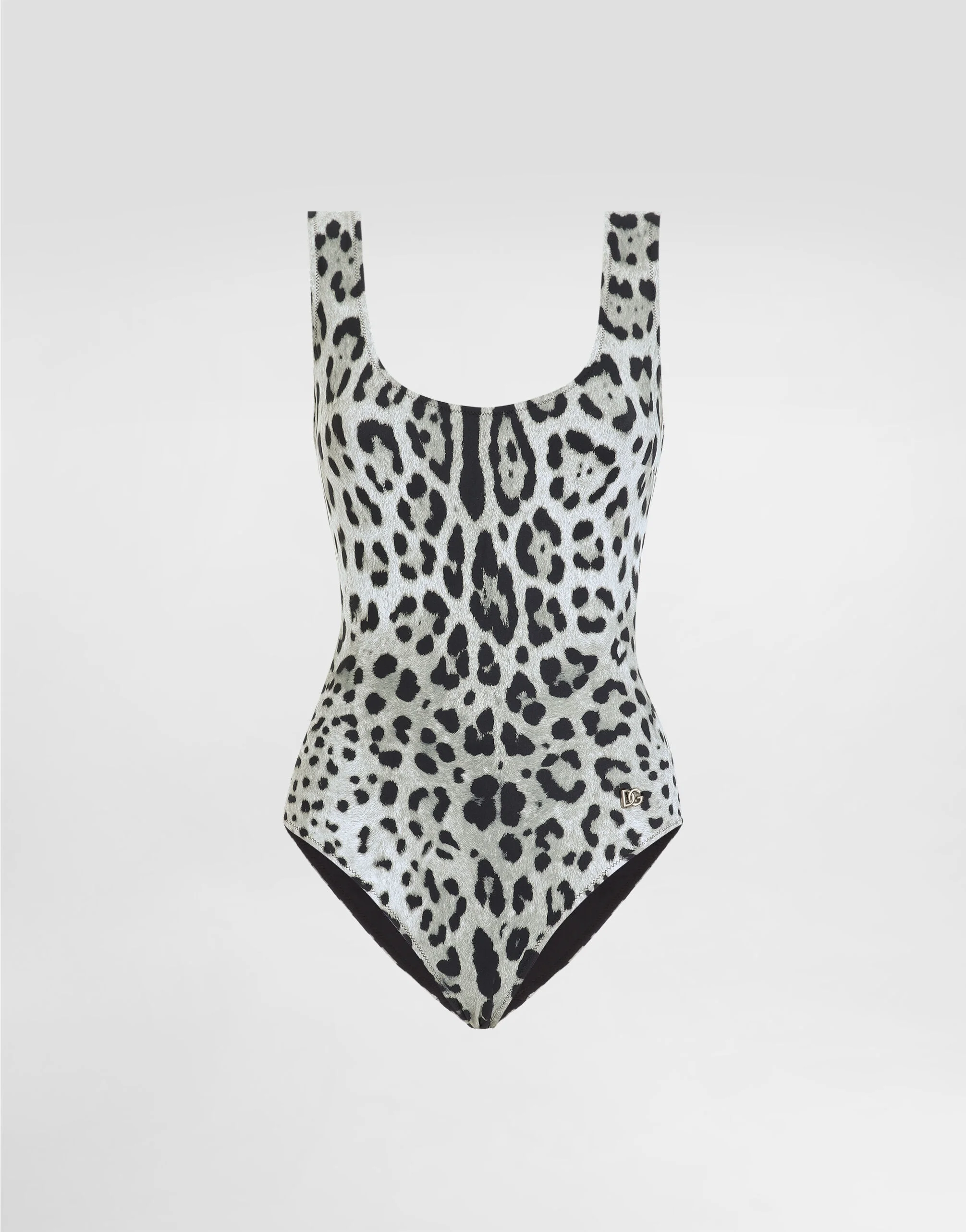 Leopard-print one-piece racing swimsuit - 1