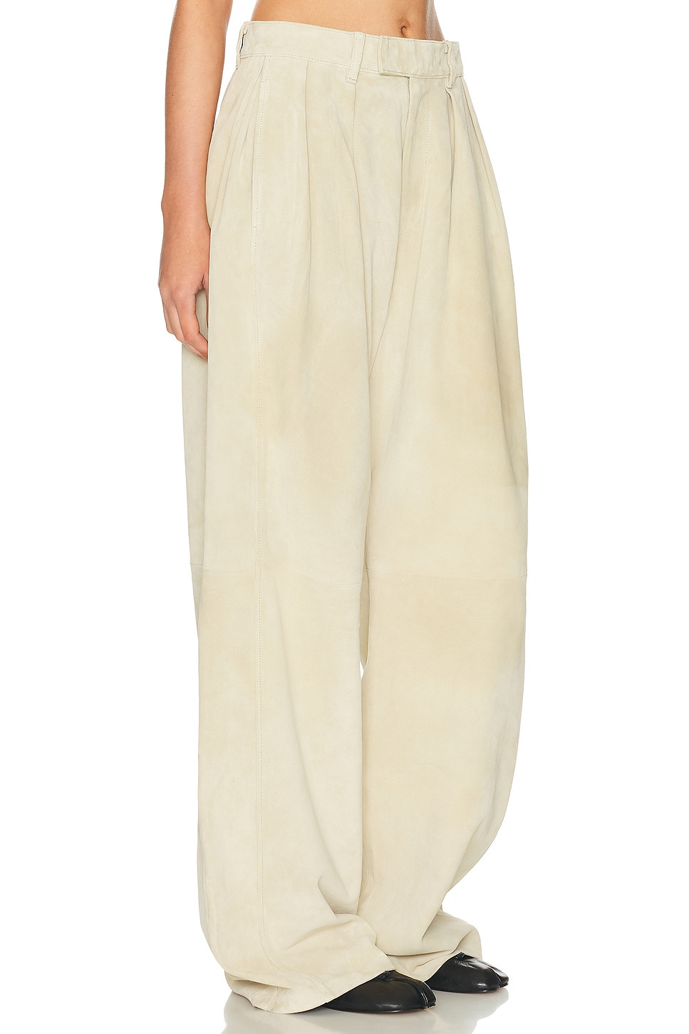 Pleated Wide Leg Leather Pant - 2