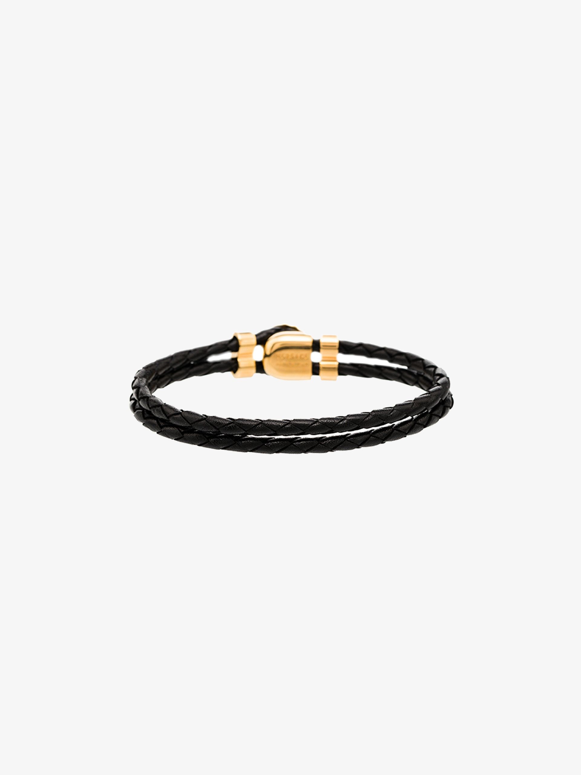 black medusa leather bracelet - 4