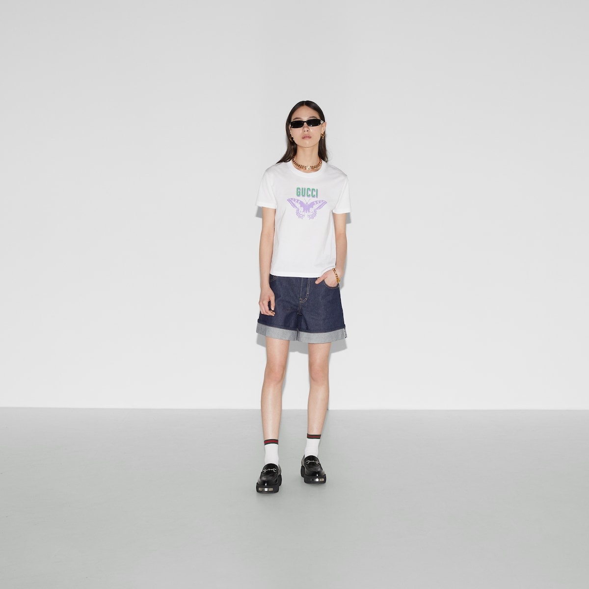 Gucci butterfly print cotton T-shirt - 2
