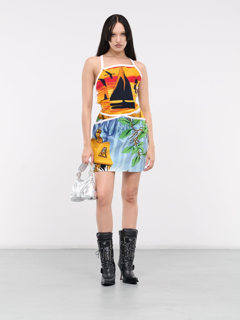 Marine Serre Jacquard Towels Mini Skirt outlook