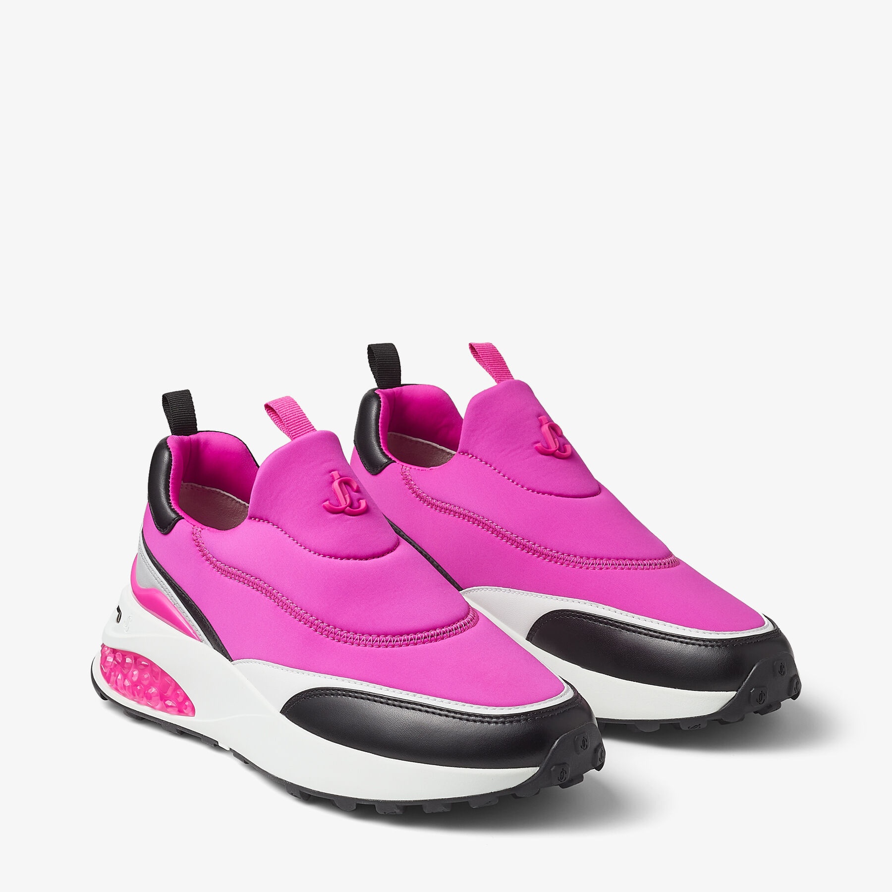 Memphis/F
Fuchsia Neoprene and Leather Low-Top Trainers - 2