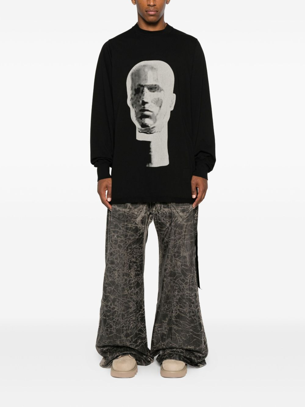 graphic-print long-sleeve sweater - 2