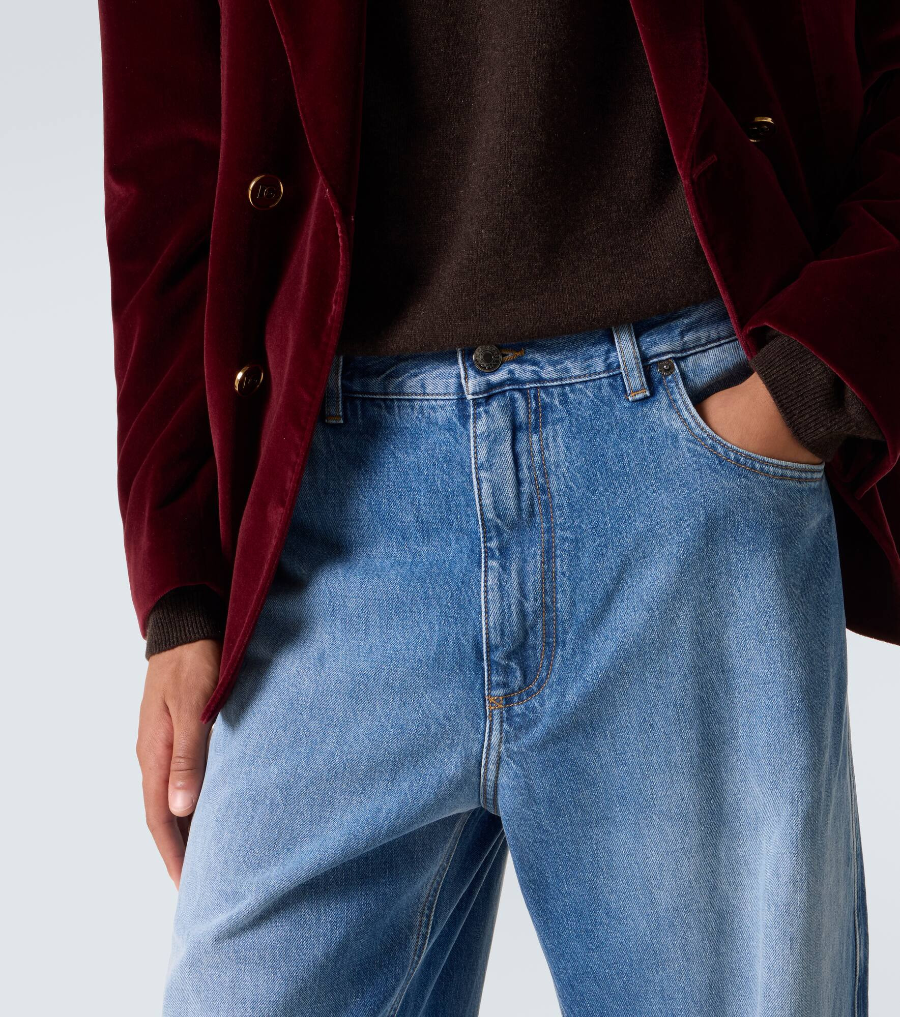 Mid-rise wide-leg jeans - 5