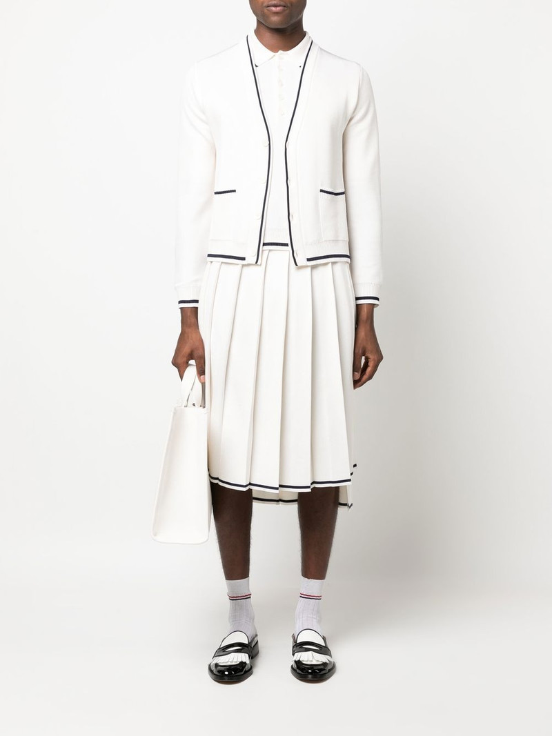 Thom Browne needle-stitch pleated skirt outlook