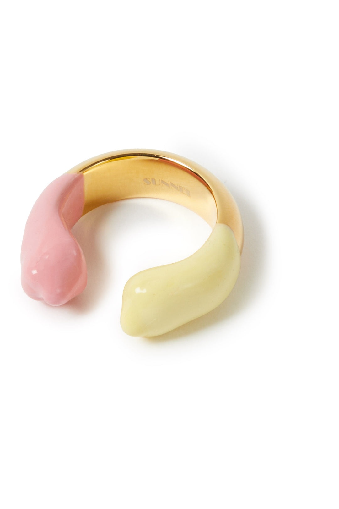 RUBBERIZED RING GOLD / pink & light yellow - 2