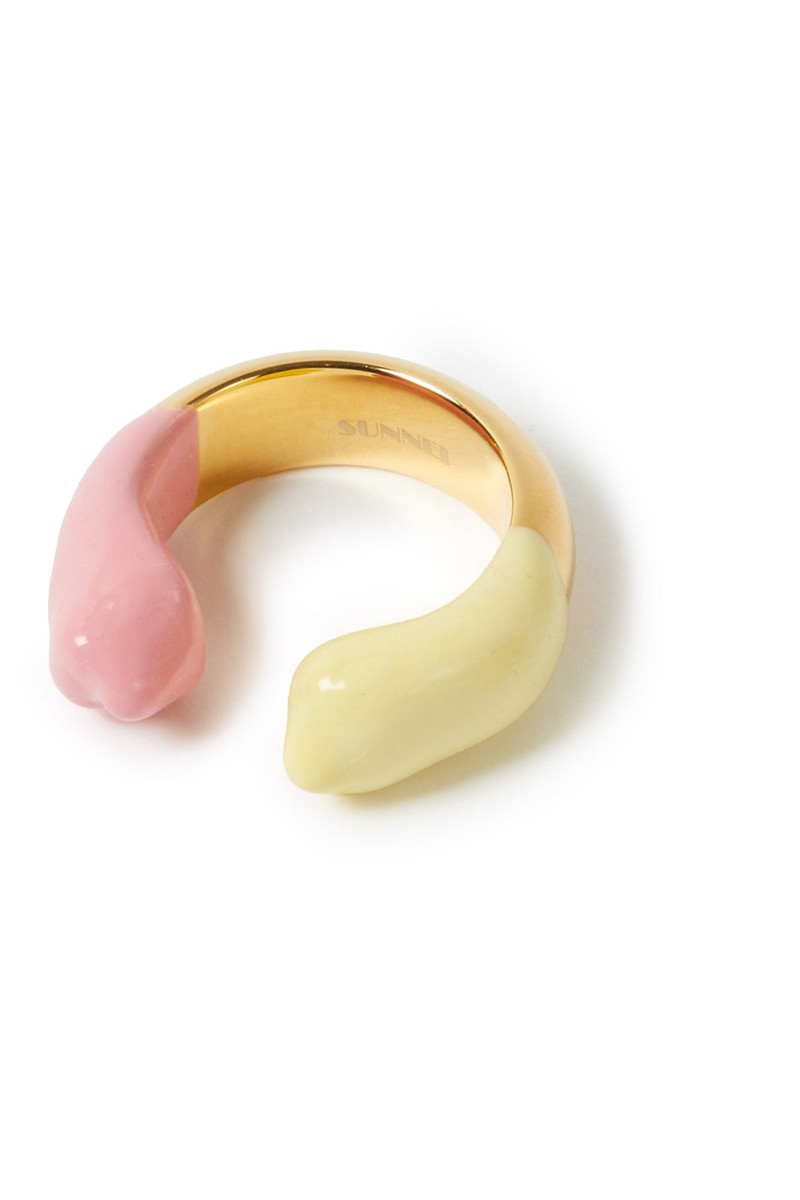 SUNNEI RUBBERIZED RING GOLD / pink & light yellow outlook
