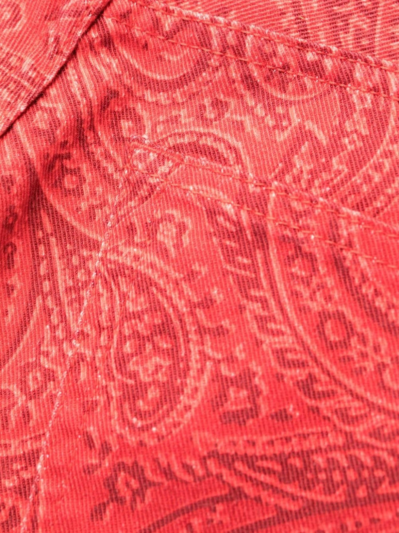 paisley-print denim shorts 5