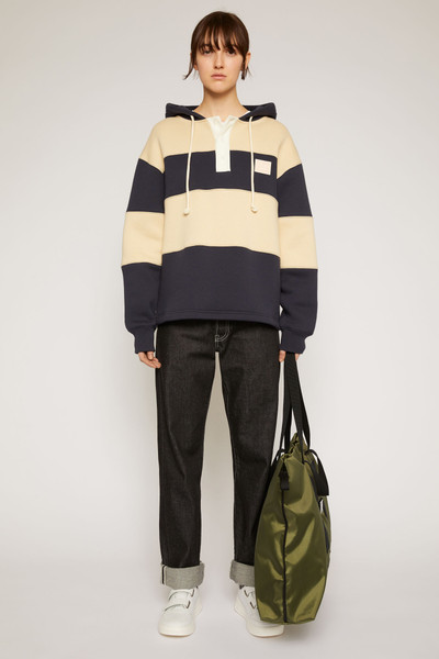 Acne Studios Hooded rugby sweatshirt navy outlook