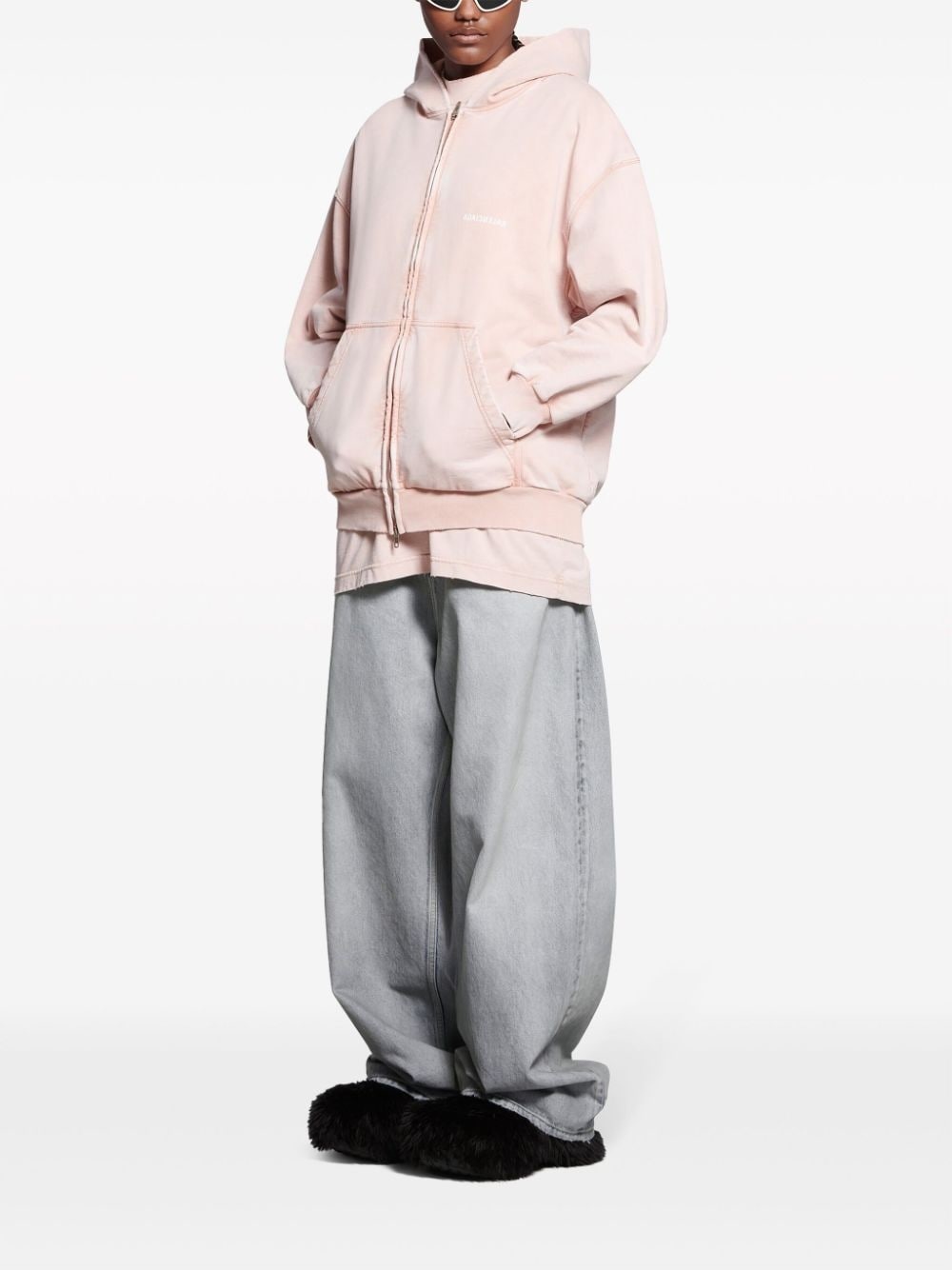 logo-print zip-up hoodie - 2