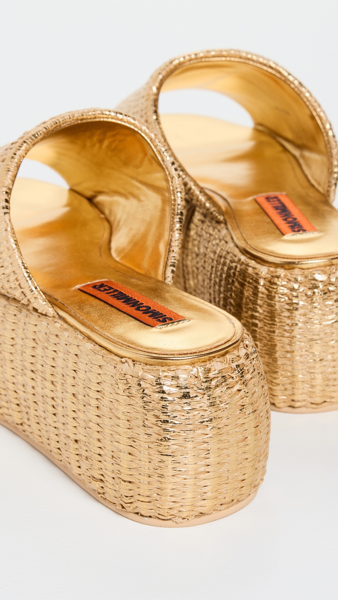 Metallic Raffia Cloudy Platform Sandals - 3