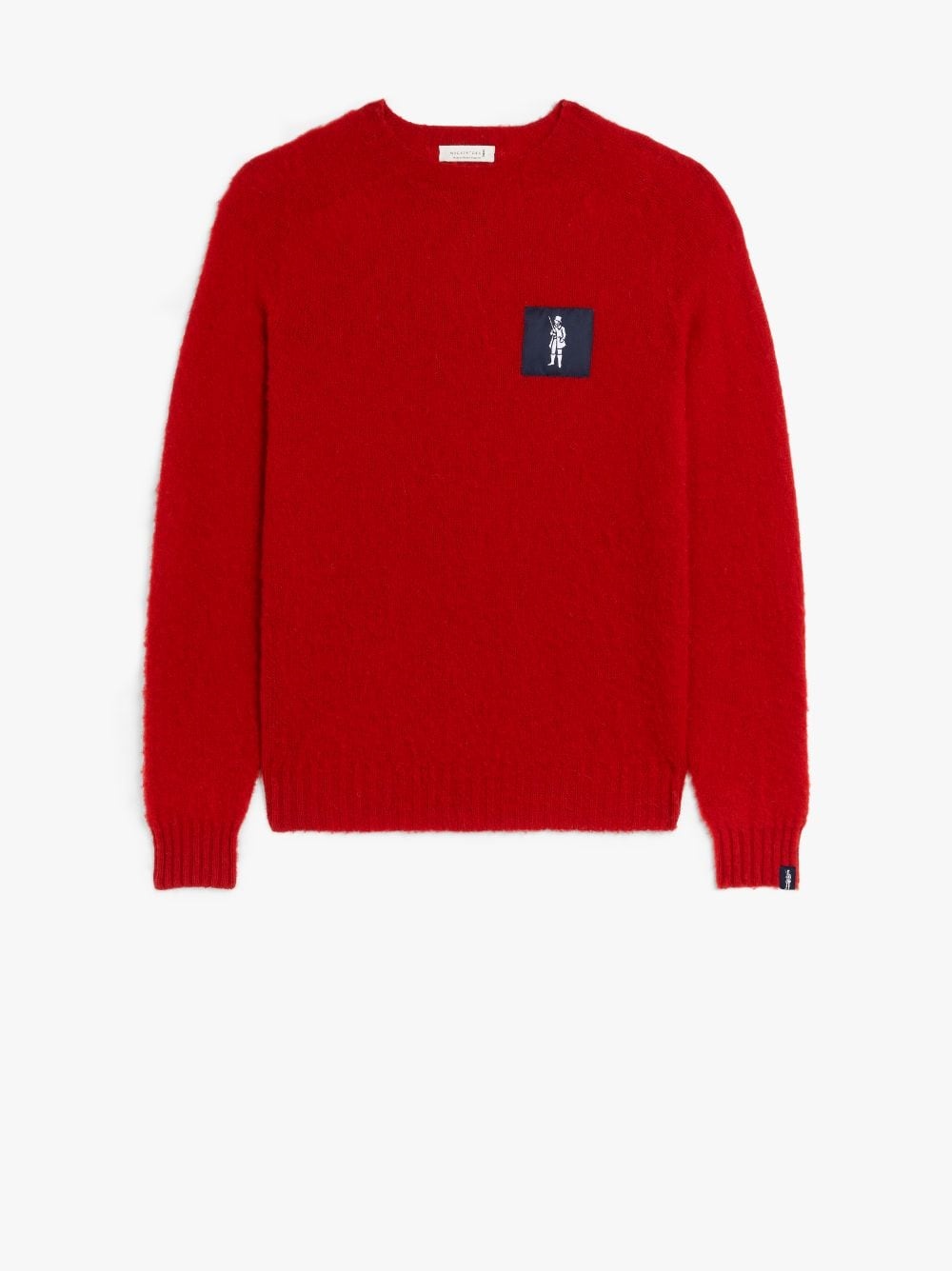 HUTCHINS PATCH RED WOOL CREW NECK SWEATER - 1