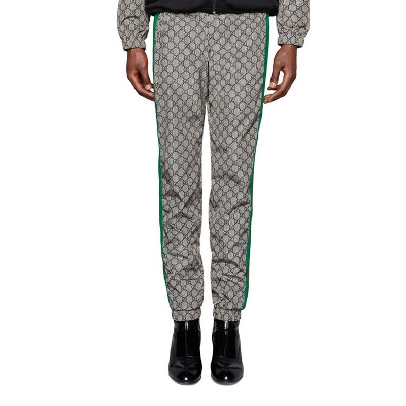 GUCCI Gucci GG Supreme Print Web Sweat Pants 'Grey' 545609-XJAFX-4350 outlook
