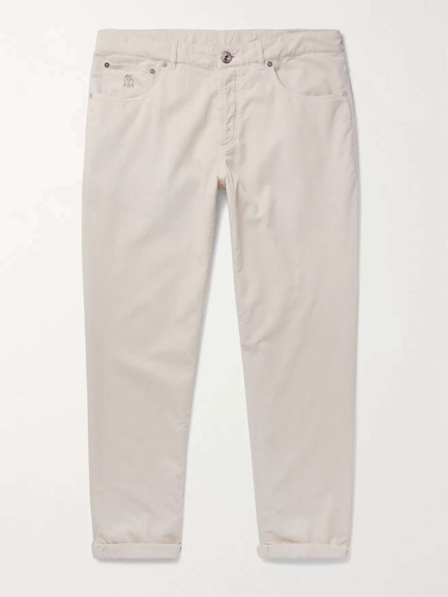 Slim-Fit Tapered Cotton-Corduroy Trousers - 1