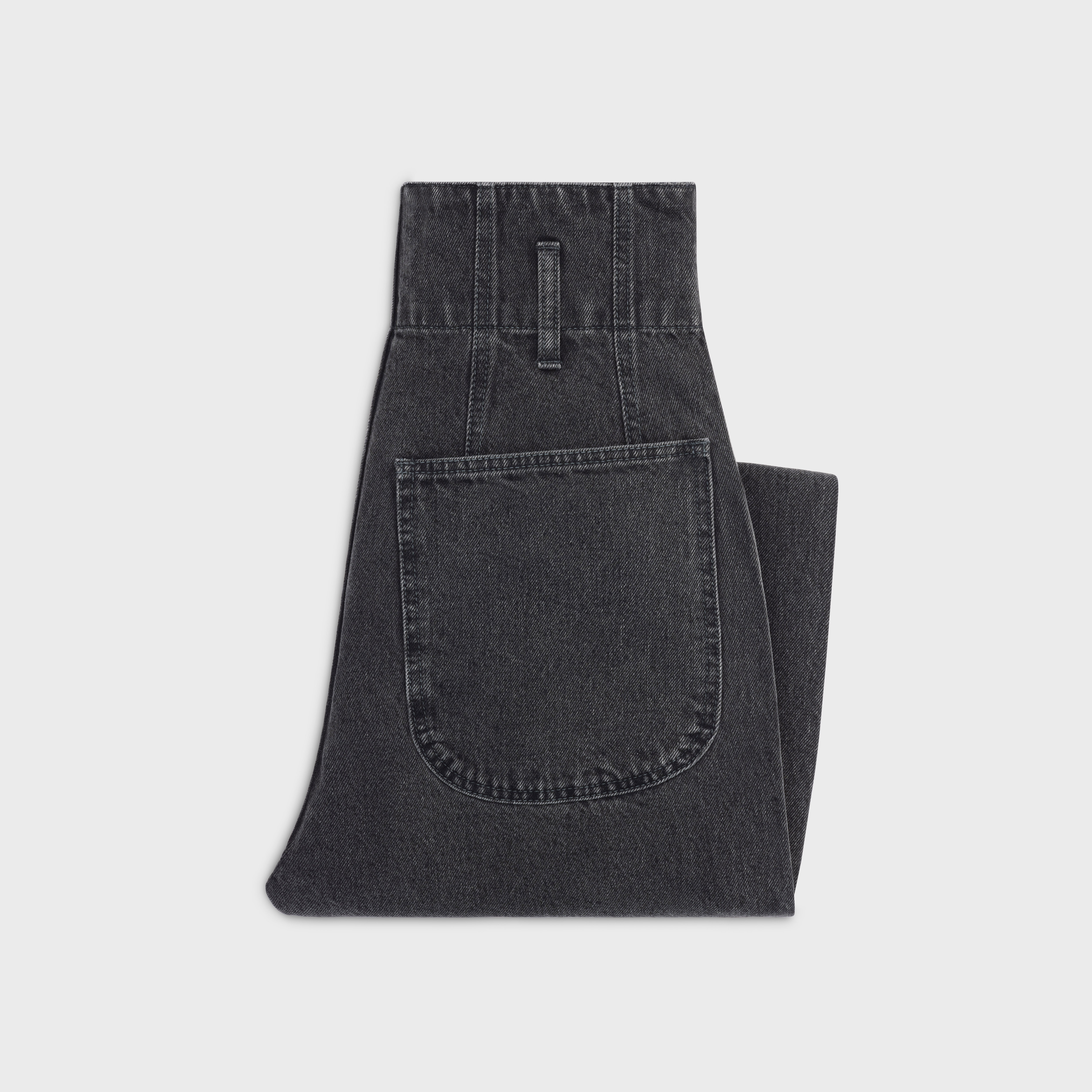 JUMBO JEANS IN CHARCOAL WASH DENIM - 2