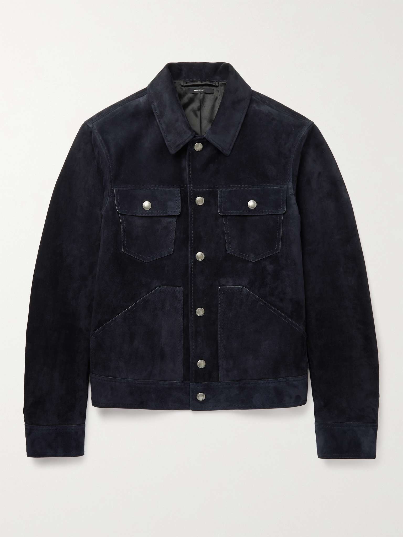 Slim-Fit Suede Blouson Jacket - 1