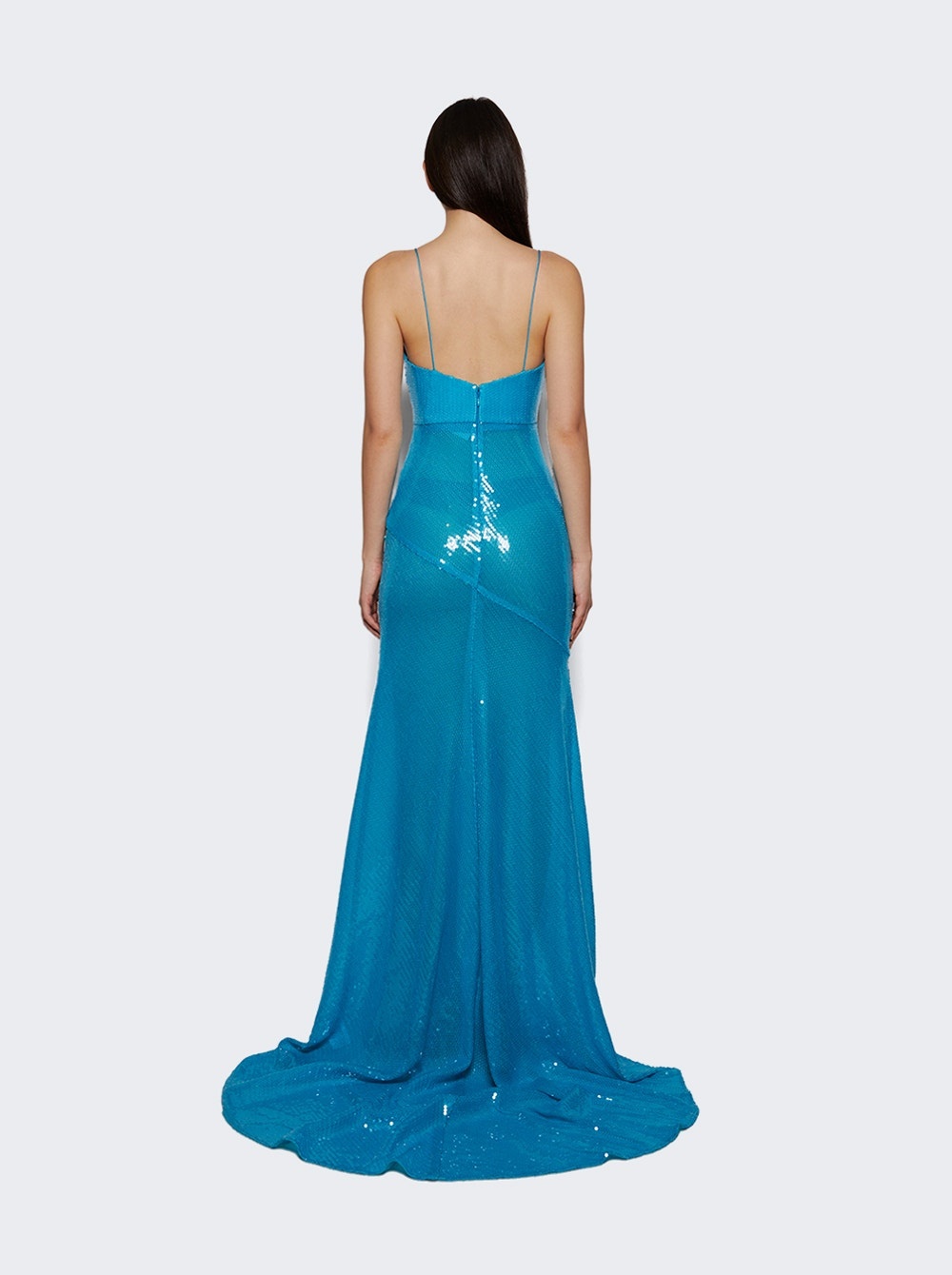 Bikini Gown In Sequin Blue - 4