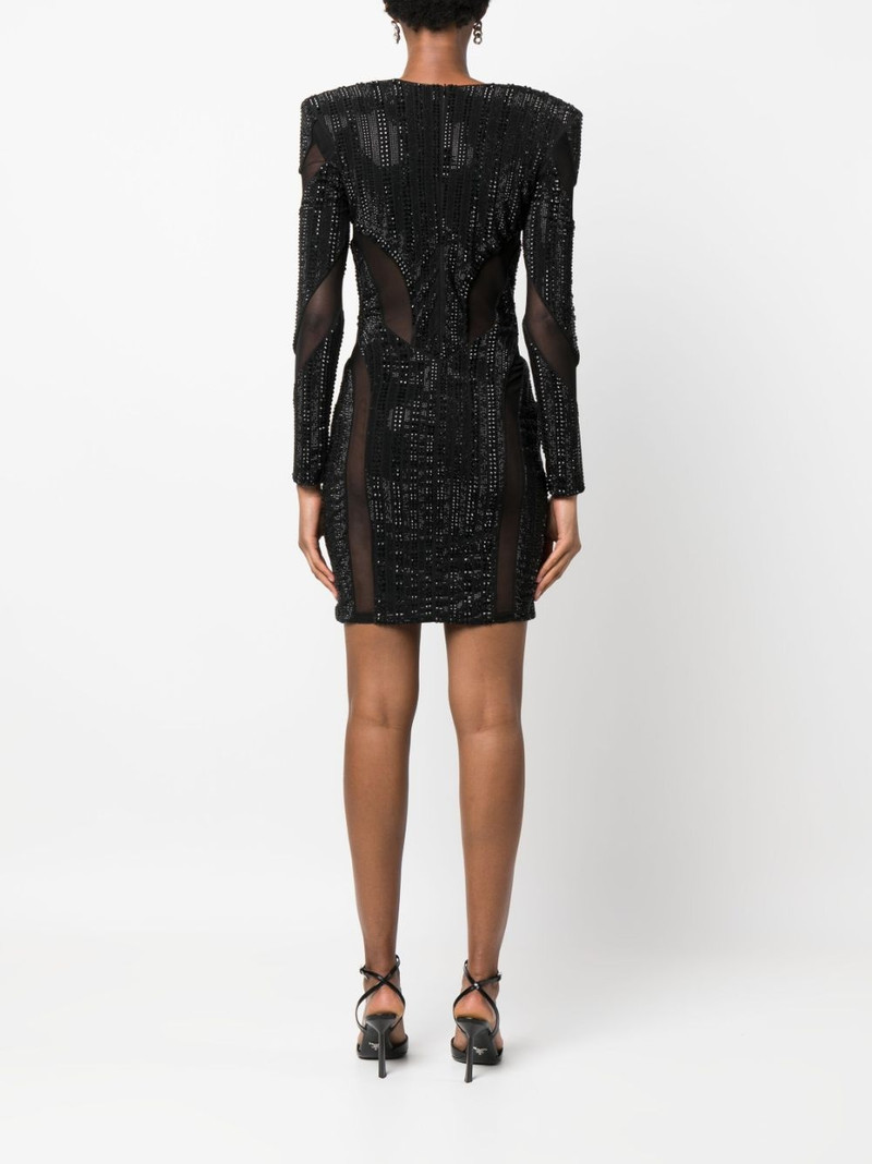 padded crystal-embellished minidress 4