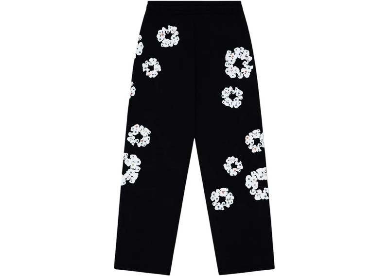 DENIM TEARS Denim Tears Rhinestone Cotton Wreath Sweatpants Black outlook