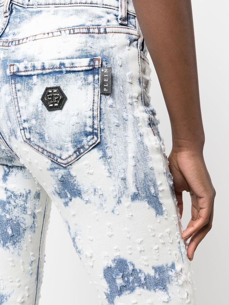 bleach-wash straight-leg jeans 5