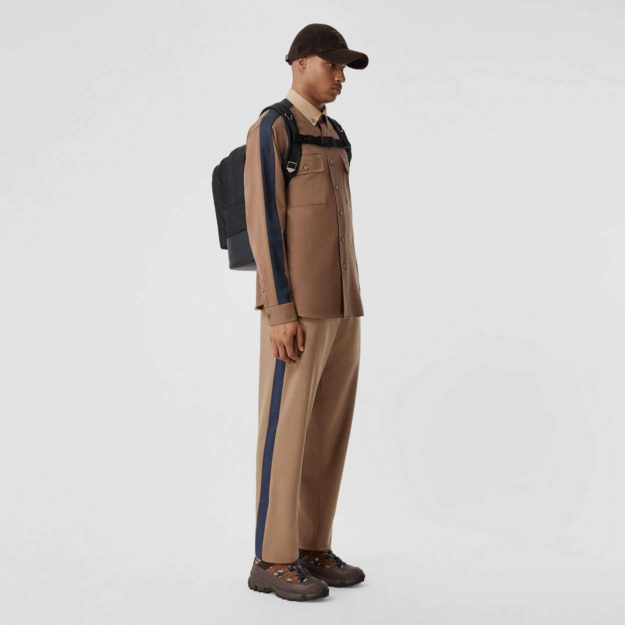 Side Stripe Wool Jogging Pants - 2