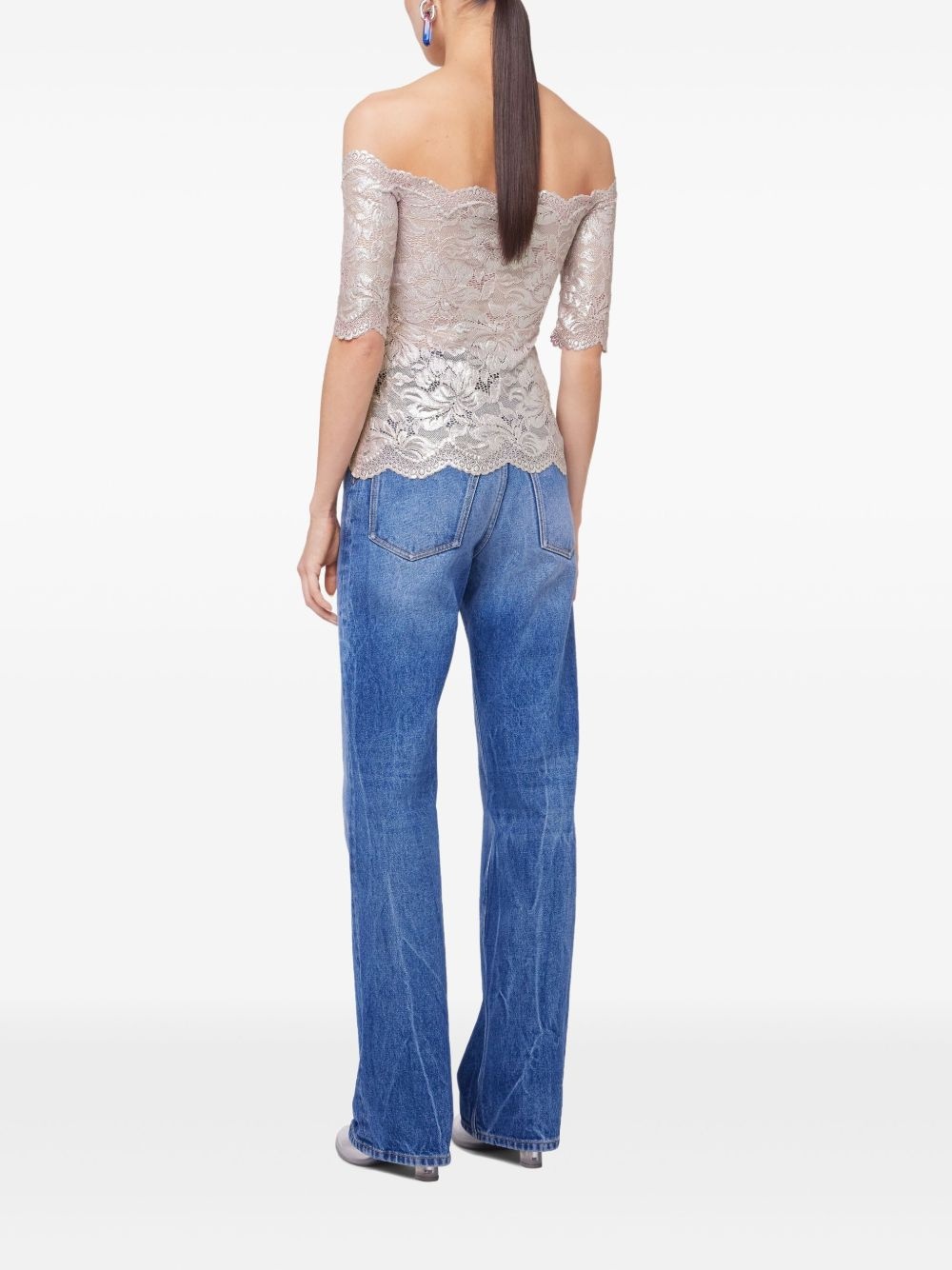 floral-lace blouse - 4