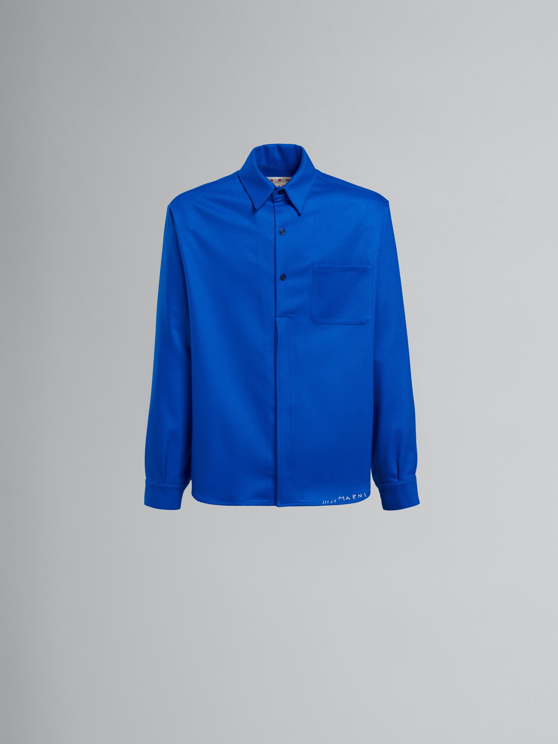 BLUE RELAXED-FIT SHIRT - 1