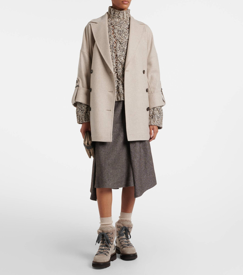 Brunello Cucinelli Shearling-lined suede lace-up boots outlook