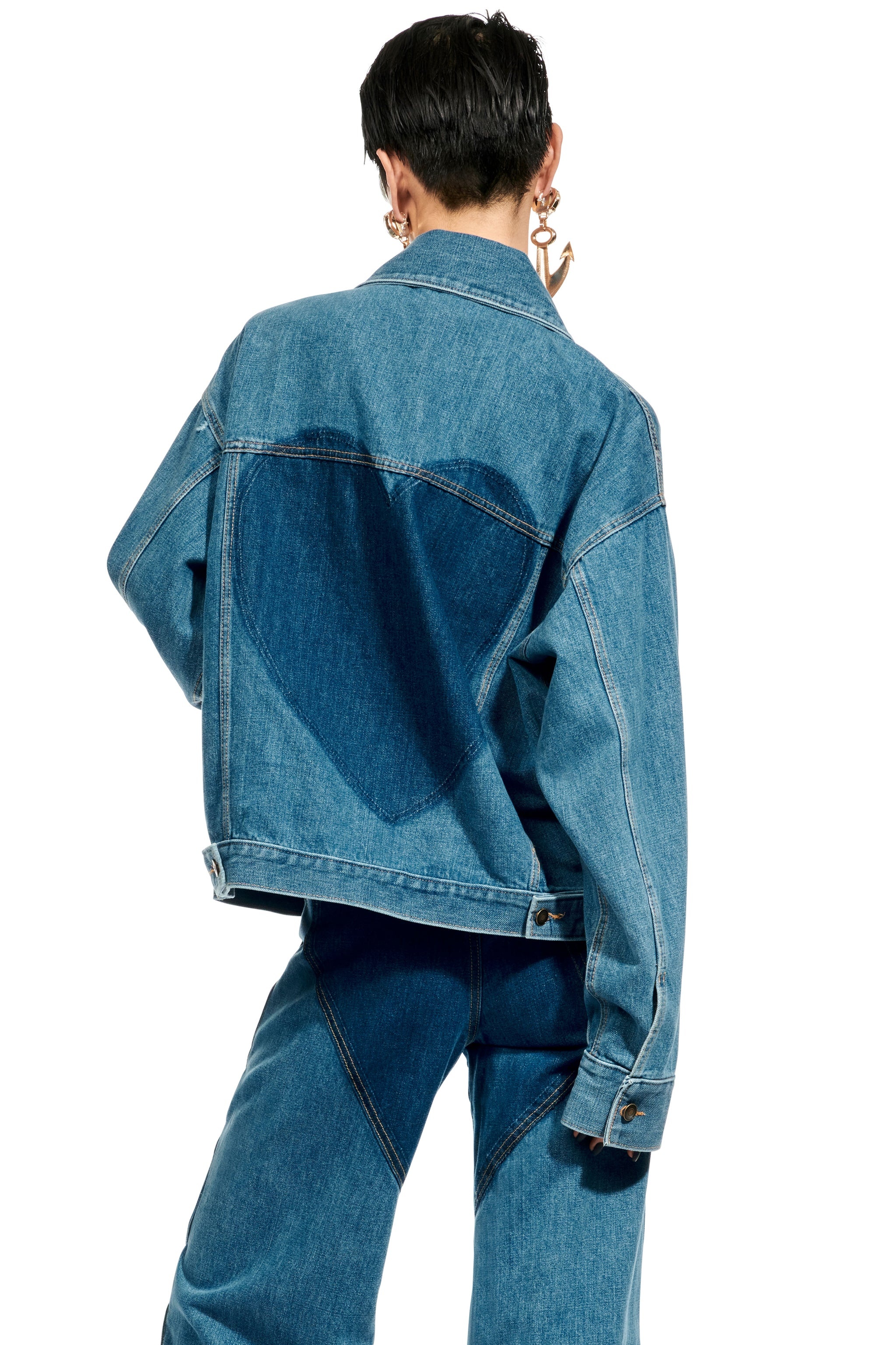 ROPE CUTOUT DENIM JACKET - 2
