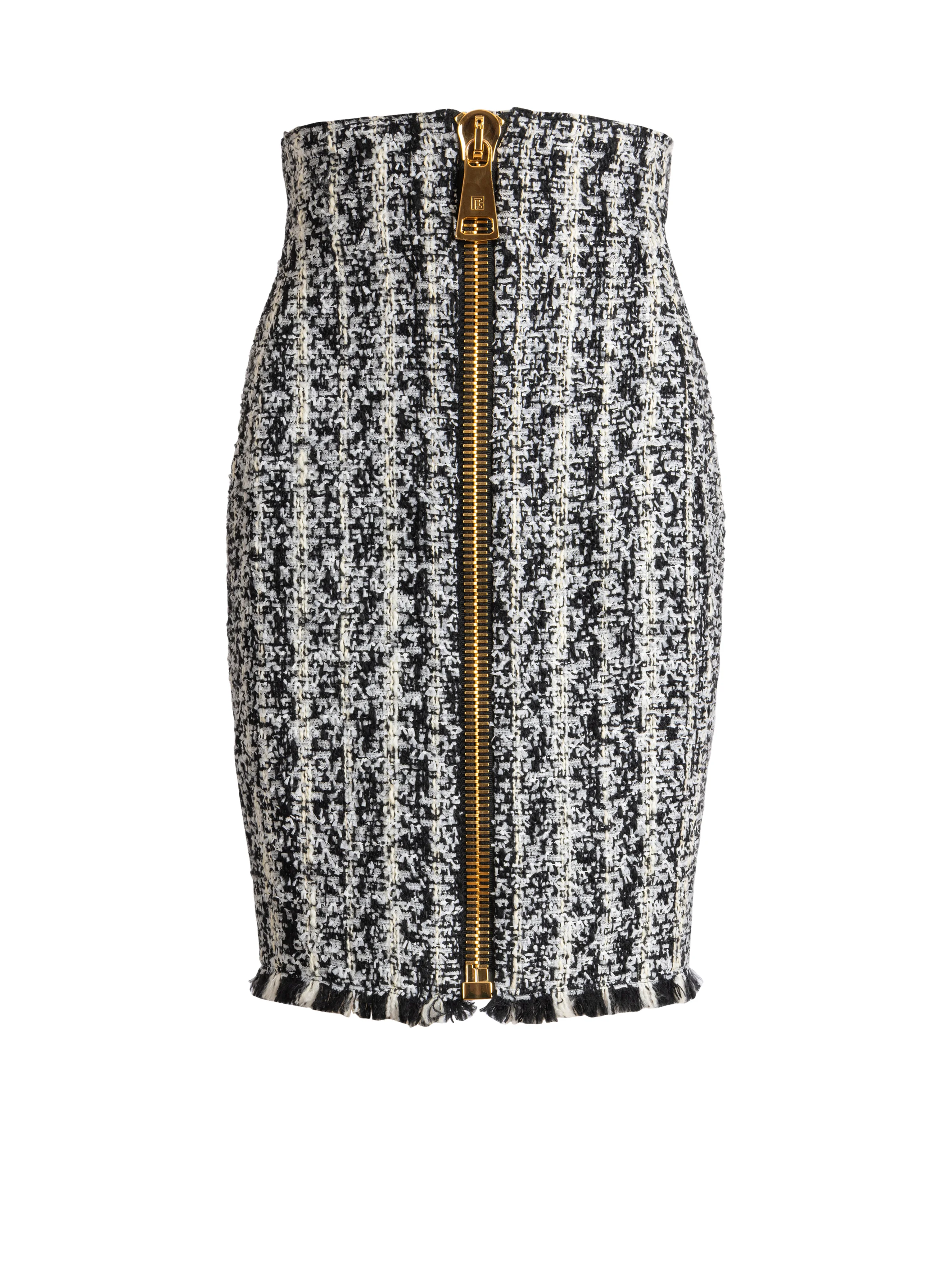 Zipped two-tone tweed skirt - 1