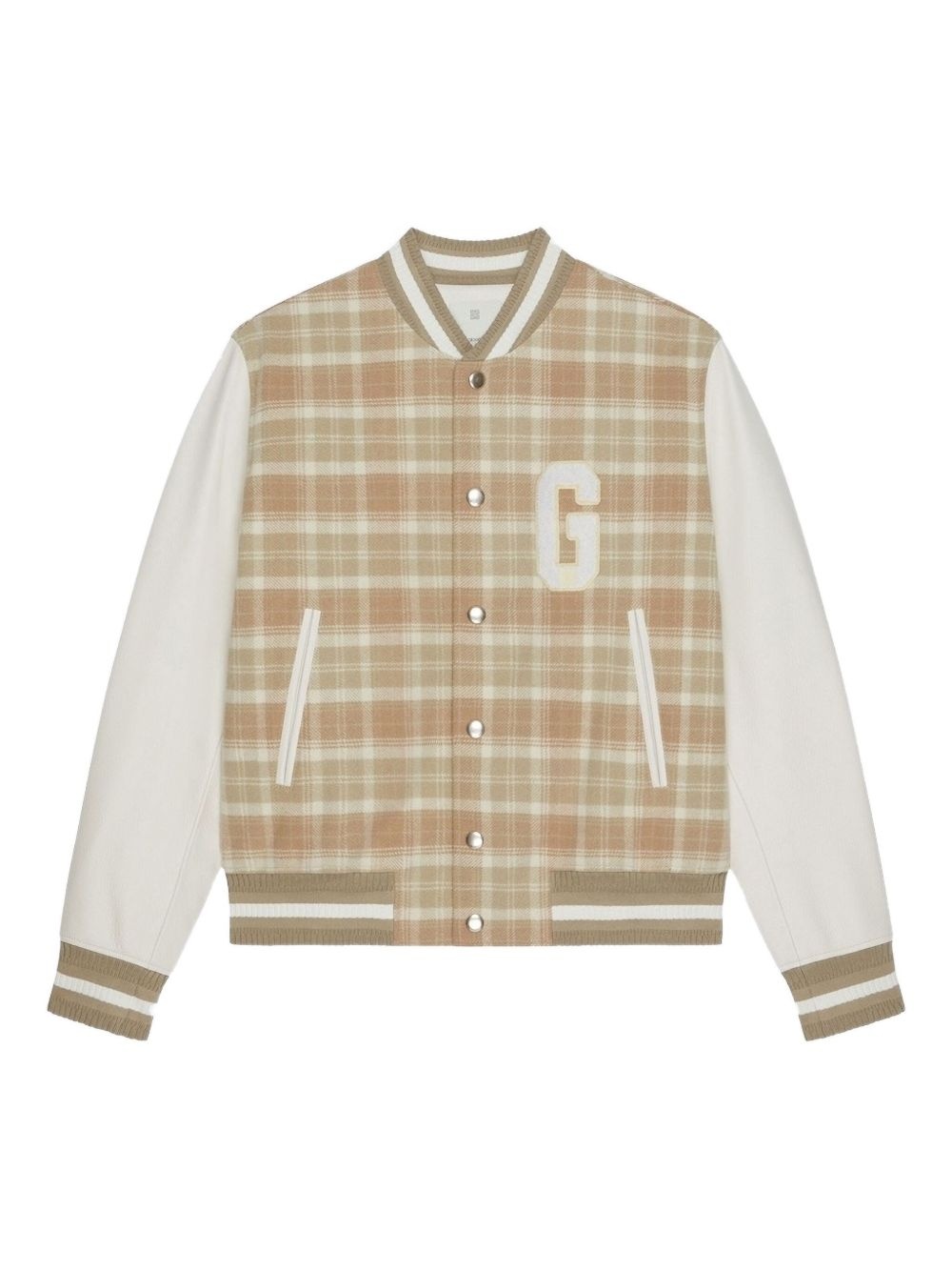 checked varsity jacket - 1