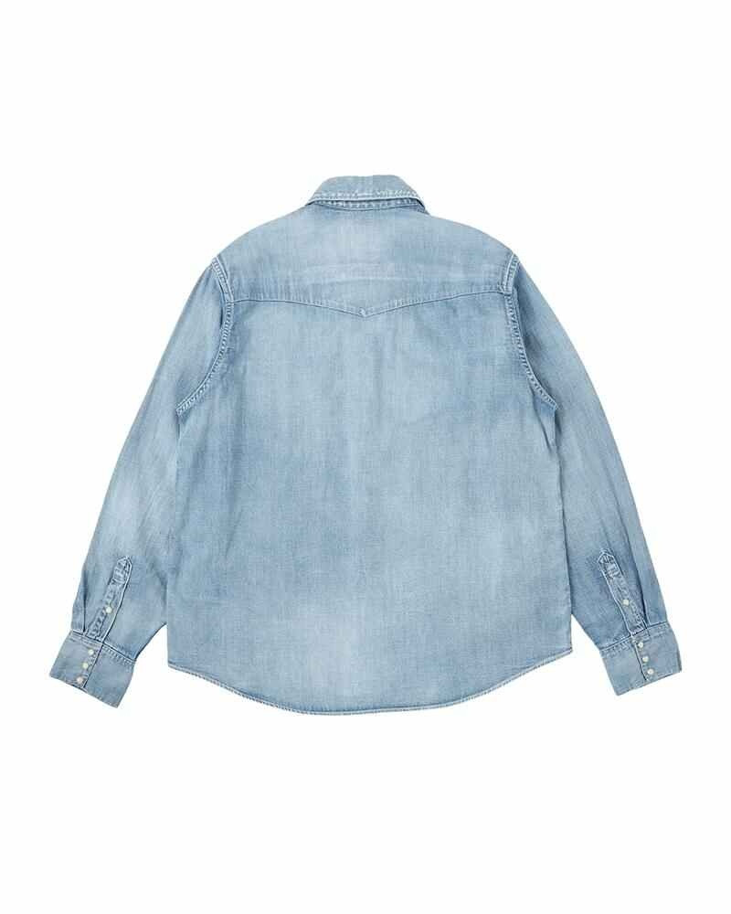 visvim SOCIAL SCULPTURE SHIRT DMGD LT.INDIGO outlook