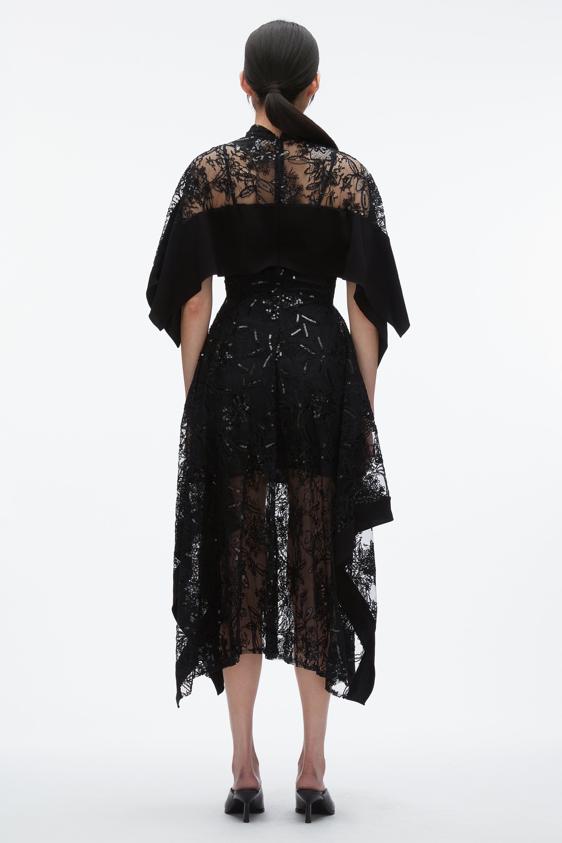 Sequin Lace Flounce Maxi Dress - 4