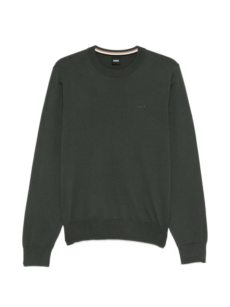 crew-neck stripe trim knitted sweater 1