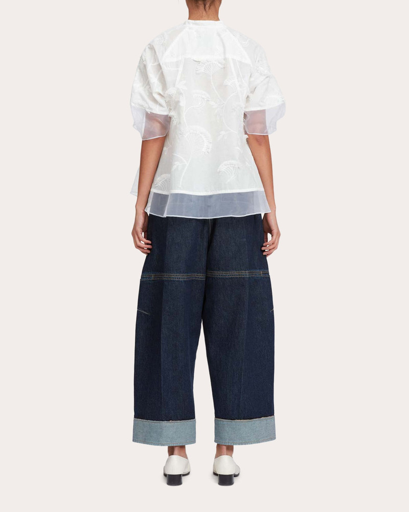 3.1 Phillip Lim Paneled Embroidered Cotton Organza Top outlook