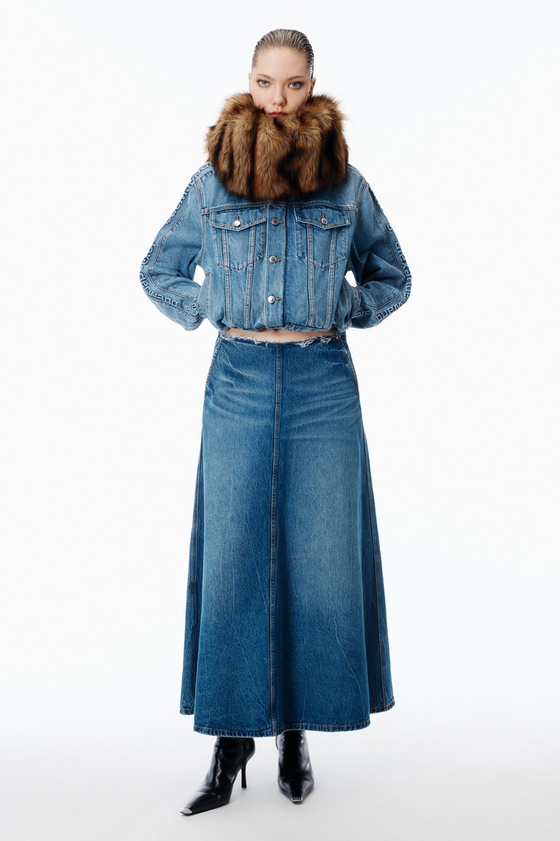 Alexander Wang A-Line Denim Skirt Midi outlook