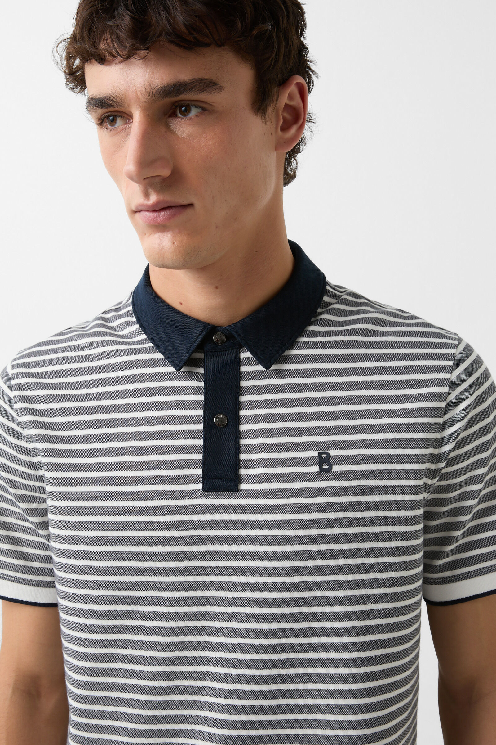 Timo polo shirt in Navy blue/white - 4